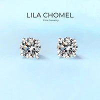Birthday Gift White Gold 18K Stud Earring 0.6/1/2 Carat Moissanite Diamond for Women Wedding Fine Jewelry Girl Valentine's Day