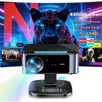 XIWBSY 2026 Moive Tageslicht-Projektor 45000 Lumen Laser TOF Fokus-Projektor Android 12.0 4K Heimkino Laser-Projektor Beamer