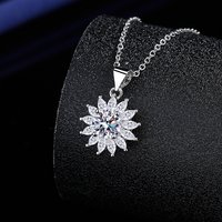 925 Sterling Silver Necklace For Women Zircom With Lab Diamond Jewelry Wedding Pendant White Gold Plated
