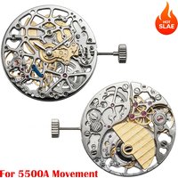 33 Jewels Skeleton Watch Movement for 5500A,Super Slim MicroRotor Automatic Movement three-pin Single-date Watch accessory