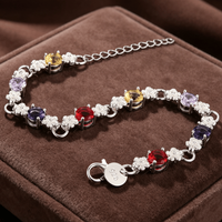 Hot y2k style designer Jewelry 925 Sterling Silver nice Colored Crystal Bracelet for Women Fashion Party Wedding Christmas Gifts