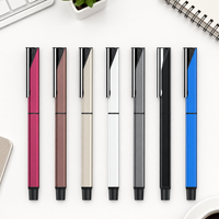 Customizable neutral pens with personalized text, square-shaped business metal signature pens available for custom logo engravin