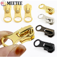 20/50Pcs Meetee 3#5#8# Metal Zipper Slider for Clothing Zip Pull Luggage Replace Puller Zippers Repair Kit DIY Sewing Accessory