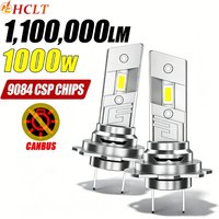 New H7 LED Headlight Bulb 6000K White Lights CANBUS Auto Headlamp 1100000LM 1000W Super Bright Turbo Headlamp With Fan Fog Lamps