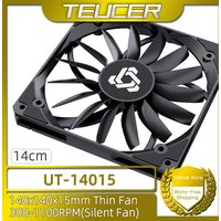TEUCER UT-14015 140mm PC Cooling Fan, PWM 300-1100RPM, 15 blades, Equipped with FDB Bearing, Large Air Volume ITX 14cm Case Fan
