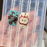 Fruit Photo Frame Nail Art Mold Star Heart Apple Butterfly Multi Shape Nail Plate for Charms Making Transparent Silicone Mold