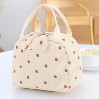 Thermal Insulation Corduroy Lunch Bag - Multifunctional Picnic Food Pouch & Storage Handbag, Cooler Bag Perfect for Kids School