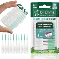 Soft Silicone Interdental Brushes 100Pcs Mint Floss Picks for Braces Orthodontic Cleaning