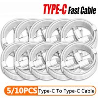 5-10Pcs Type C to Type C PD Fast Charging Cable For phone 15 16 Huawei Xiaomi Samsung Type C Weaving Cable Accessories Data Line