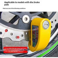 Motorcycle Bicycle Disc Alarm Lock Aluminum Alloy Anti-Theft Padlock with Reminder Cable and Carry Bag Bike Security Accessories