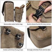 For Honda Suzuki Harley Sportster XL 883 XL1200 Black PU Leather Saddle Bag Motorcycle Luggage Left+Right Side Tool Bag