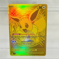 Pokemon Eevee English Gold Card G DIY 016 with Holographic Texture, Perfect Condition Premium Anime Collection Card