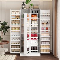 #Kitchen Pantry Storage Cabinet with Doors and Shelves, Rotating Racks, Tall Pantry Cabinet Cupboard with Door, Customized