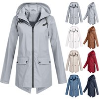 Waterproof clothing zipper hooded lightweight outdoor waterproof raincoat jacket thin outdoor jacket for women