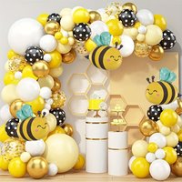 Yellow Series Balloon Set Arch Is Suitable for Birthdays Large Party Festivals Other Occasions with Bee Aluminium Film Balloons