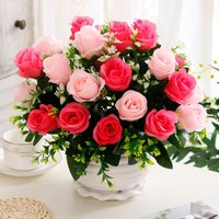 6 Heads Real Happy Flower 8 Colors Photography Photo Gift Natural Simulated Rose Buds Valentine's Day Flowers Home Decorative