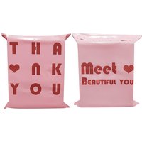 50Pcs/Lot Opaque PE Plastic Express Envelope Storage Bags Pink Bag Red Logo Color Mailing Bags Self Adhesive Seal Courier Bag