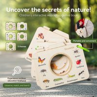 0-6 Wooden High Magnifying Glass Handheld Hd Children Elementary School Reading Optical Education Toys Kid Kindergarten Small