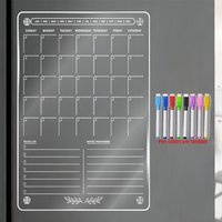 Acrylic Magnetic Calendar for Fridge , Clear Acrylic Calendar for Fridge, Refrigerator Calendar Magnetic Dry Erase Board