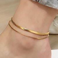 Women's Stainless Steel Ankle Chain DIY Pendant Ankle Chain New Neutral High-end Minimalist Style Holiday Gift Jewelry Wholesale