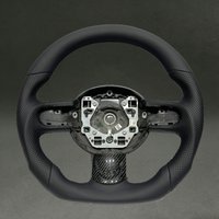 For BMW Mini R56 Steering Wheel Full Leather Flat Bottom Customizable Materials for Mini Cooper R56 F56 R53 R50 Renewal Wheel