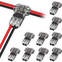 10/20Pcs Wire Connectors Low Voltage Wire Connectors Solid Connection,T Tap Wire Connectors, T Type 2 Pins Wire Splice Connector