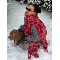 Luxury Brand Cashmere Women Plaid Scarf Winter Warm Shawl and Wrap Bandana Pashmina Female Foulard Square Thick Blanket Poncho