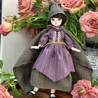 The New Hot-selling 30 Cm Doll Dress Up Personality Witch Cloak Suit Simple JK Suspender Skirt Vibrant Yellow Plaid Skirt