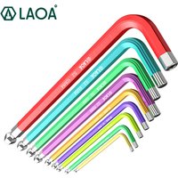 LAOA 1pc S2 Alloy Steel Rainbow Magnetic Extra Long Ball End Hex Allen Wrench 2/2.5/3/4/5/6/8/10mm