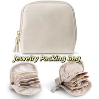Tassel Jewelry Packing Bag PU Leather Earrings Bracelet Jewelry Storage Case Large Capacity Organizer Mini Cosmetic Bag Gift