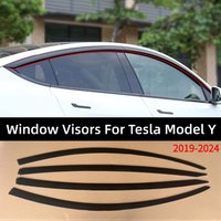 4PCS For Tesla Model Y 2019-2024 Window Visors Shade Wind Deflector Auto Rain Guard Brow Car Styling Exterior Parts Body Kit