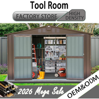 Outdoor Storage Shed, 6 X 4 FT Large Metal Utility Tool Sheds with Floor Frame, Steel Garden Shed for Backyard Garden Patio Lawn