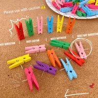 20Pcs/Box Clips Push Pin Decorative Wooden Clips Durable Thumb Tacks Office School Stationery Tacks For Cork Blackboard