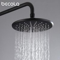 BECOLA matte black shower head bathroom ABS plastic shower faucet fashion BLACK rainfall shower nozzle