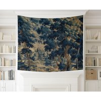 Verdure Wall Hanging Tapestry Print Fabric Reproduction Antique Chateau Wall Art Vintage Home Decor Unique Gift