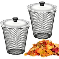 2 Pieces Metal Mesh Worm Composter Container with Lid In Ground Compost Bin for Kitchen Scraps Waste Harvesting Urban Farming