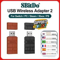 8BitDo USB Wireless Bluetooth Adapter 2 for Nintendo Switch 2 PS3 PS5 Xbox JoyCon RR2 R eceiver For PC Windows Mac Raspberry Pi