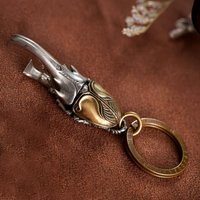 Animal insect Long Beak Beetle Key Chain Brass Multi-Function Bottle Opener Car Key Chain Pendant Exquisite Gift For Men