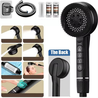 Upgraded Filtered Supercharged Shower Head 4 Modes Adjustment With Water Seal Multi-functional Home Shower Bathroom Accessories