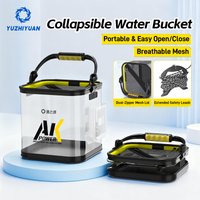 Portable Transparent Foldable Fishing Bucket, Multifunctional Live Fish Container & Fish Protection Bucket for Fishing