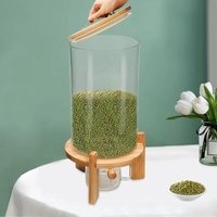 Grobkorn-Aufbewahrungsbehälter 7,5L mit Ventil, Getreidespender, Silikondichtung, auslaufsicher, manuelles Steuerventil, eingebautes Thermometer, große Öffnung für einfaches Befüllen