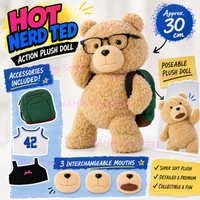 Pop Mart Gong Ted2 Teddy Bear Posable Plush Doll Hot Nerd Fluffy Stuffed Toy Collectible Home Decoration For Adult Collectors