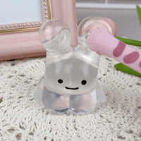 Transparent Clear Bunny Squishy Soft TPR Squeeze Toy Stress Relief Fidget Toy Kawaii Rabbit Animal Sensory Decompression Gift