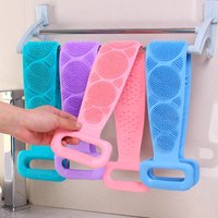 Silicone Body Sponge Back Scrubber Bath Towel Scrubber Rubbing Back Peeling Massage Shower Belt Extended Skin Cleaning Brush