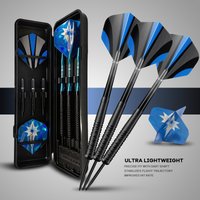 Huanqu 19g Needle Dart Set Iron Textured Dart Barrel Professional Training Competition Home Use Includes Dart Flights, Dart Shafts, Sharpener, Storage Box, Full Set of Accessories Easter