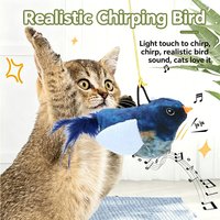 Interactive Birds Toy for Cat Chasing Teasing Toy Sounding Catnip Cat Teaser Toy Self-hilarity Wall Hanging Birds Cat Toy Indoor