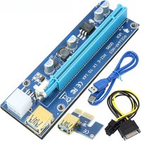 VER009S PCI-E Riser Card Adapter 009S PCIE PCI Express X1 to X16 Extender 0.6M USB 3.0 Cable SATA to 6Pin Power For Video Card