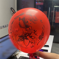 24 Inch Long Neck Balloon Cartoon Anime Pattern Printed Crystal Balloon Cute Cartoon Theme Indoor Decorative Balloon