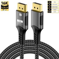 16K DisplayPort Cable 2.1 8K DP 2.1 DP Video 80gbps Cable DP to DP 16K@30Hz 8K@60Hz 120Hz 4K for HDTV Boxes Gaming Monitors Gr