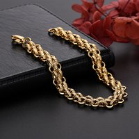 High-quality trend 18K Gold Chain Bracelets for Men Charm Women Wedding Engagement Party 21cm Anniversary gift fashion jewelry
